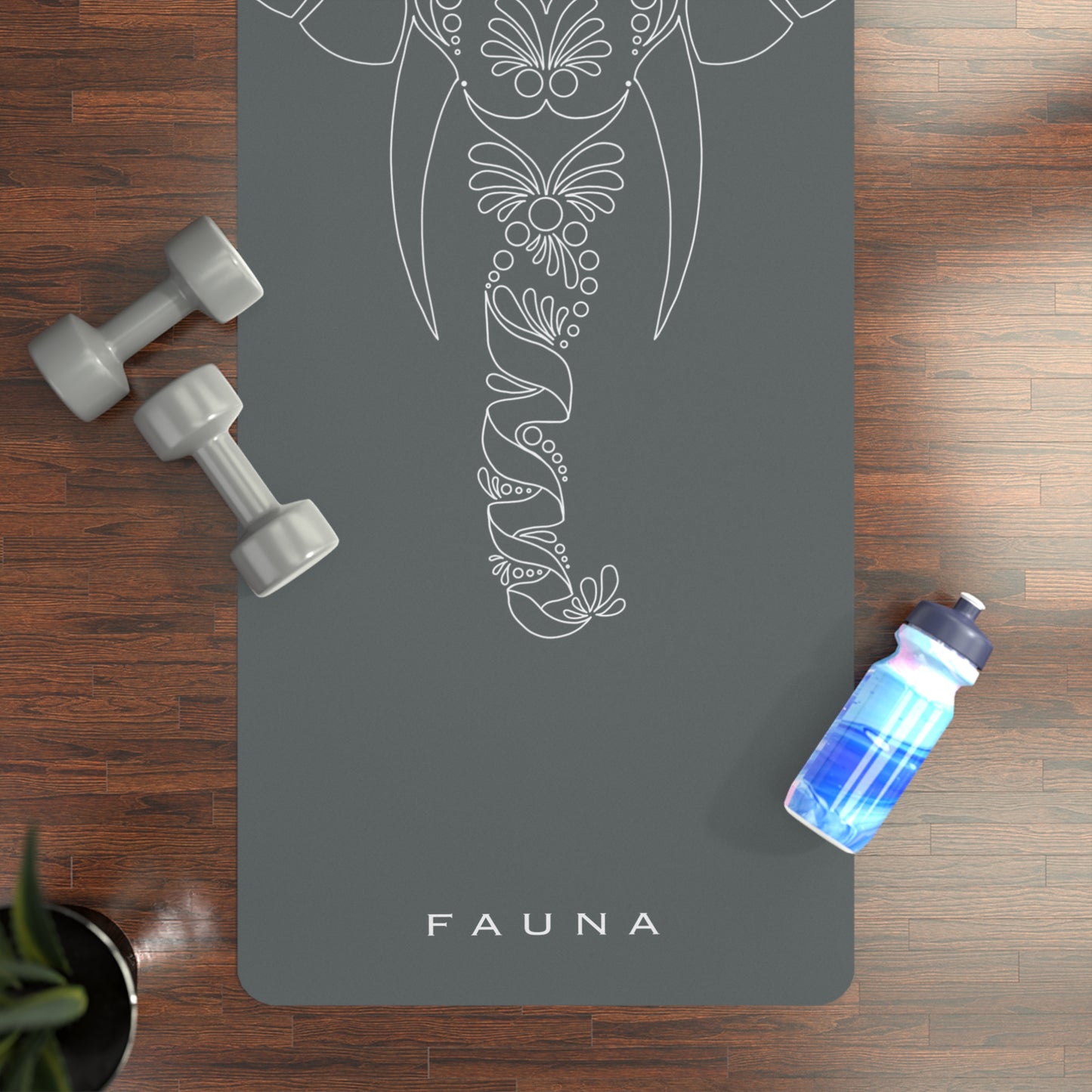 Rubber Yoga Mat Grey Elephant FAUNA COLLECTION