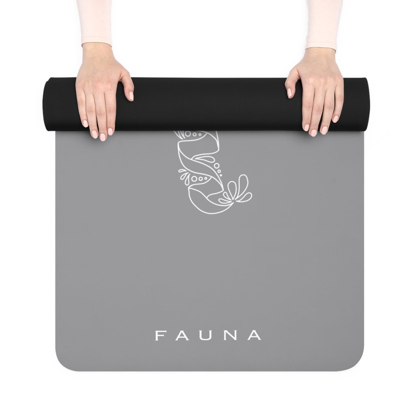 Rubber Yoga Mat Light Grey Elephant FAUNA COLLECTION