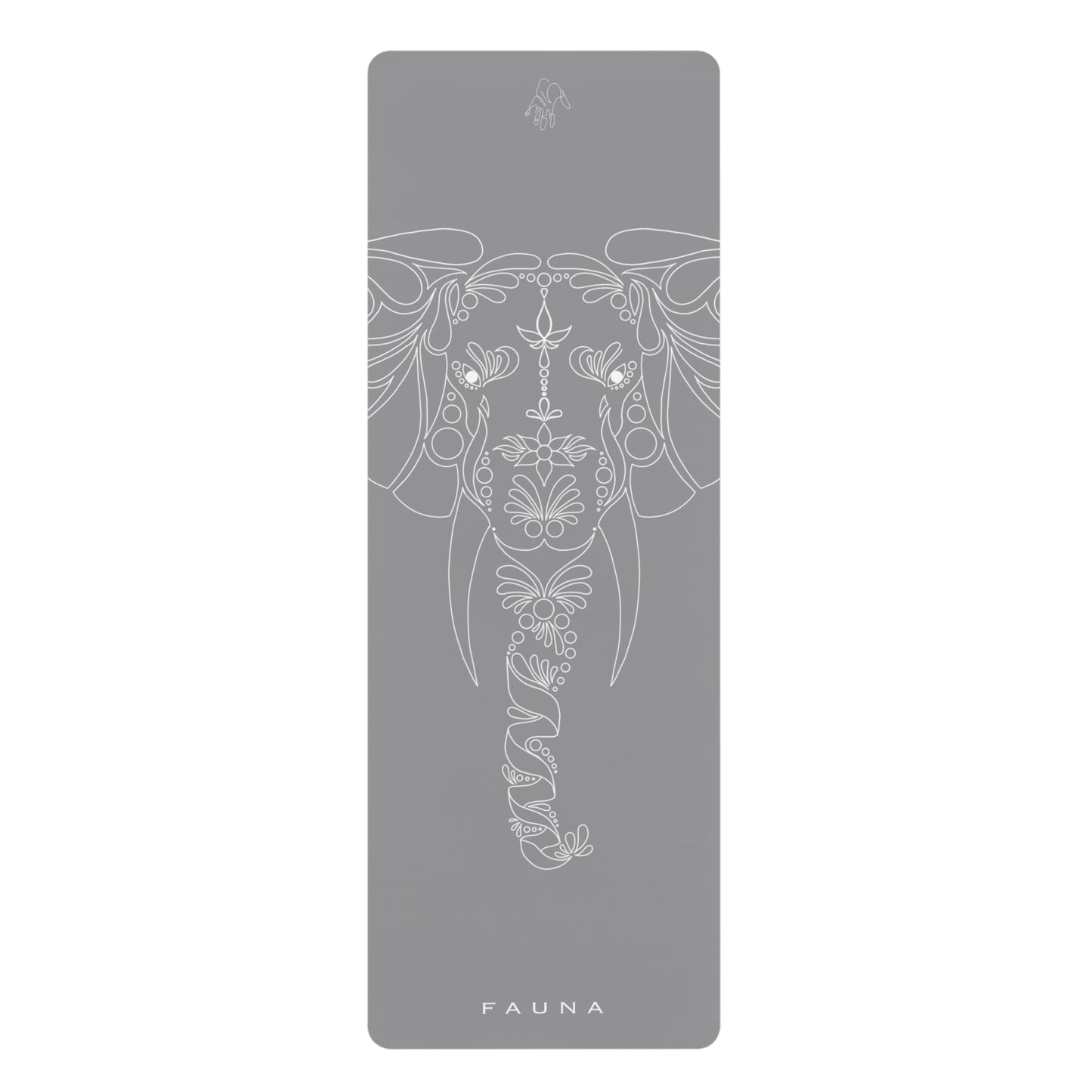 Rubber Yoga Mat Light Grey Elephant FAUNA COLLECTION