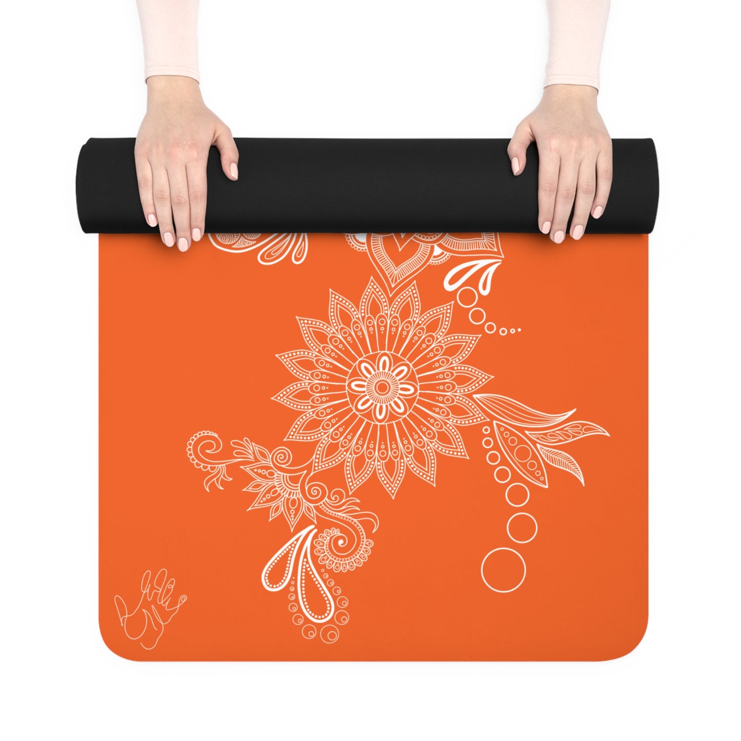 Orange Floral Mat