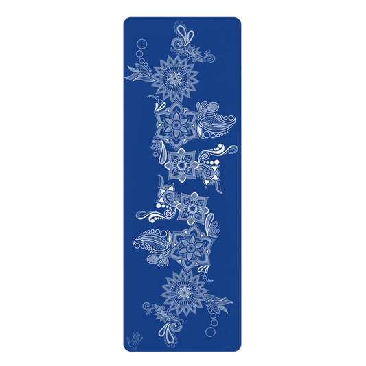 Navy Floral Mat