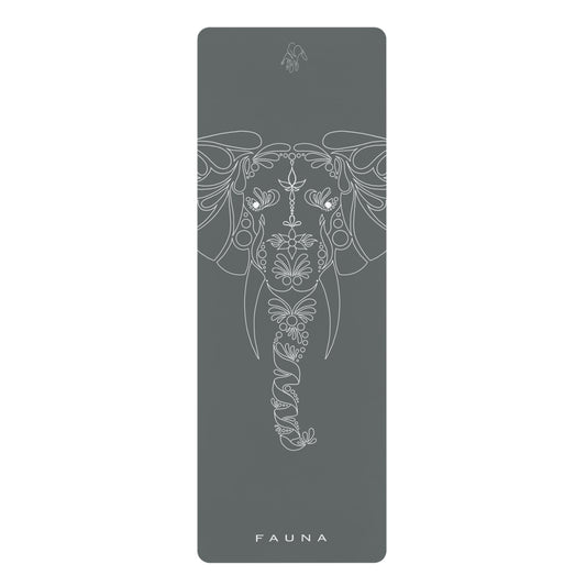 Rubber Yoga Mat Grey Elephant FAUNA COLLECTION