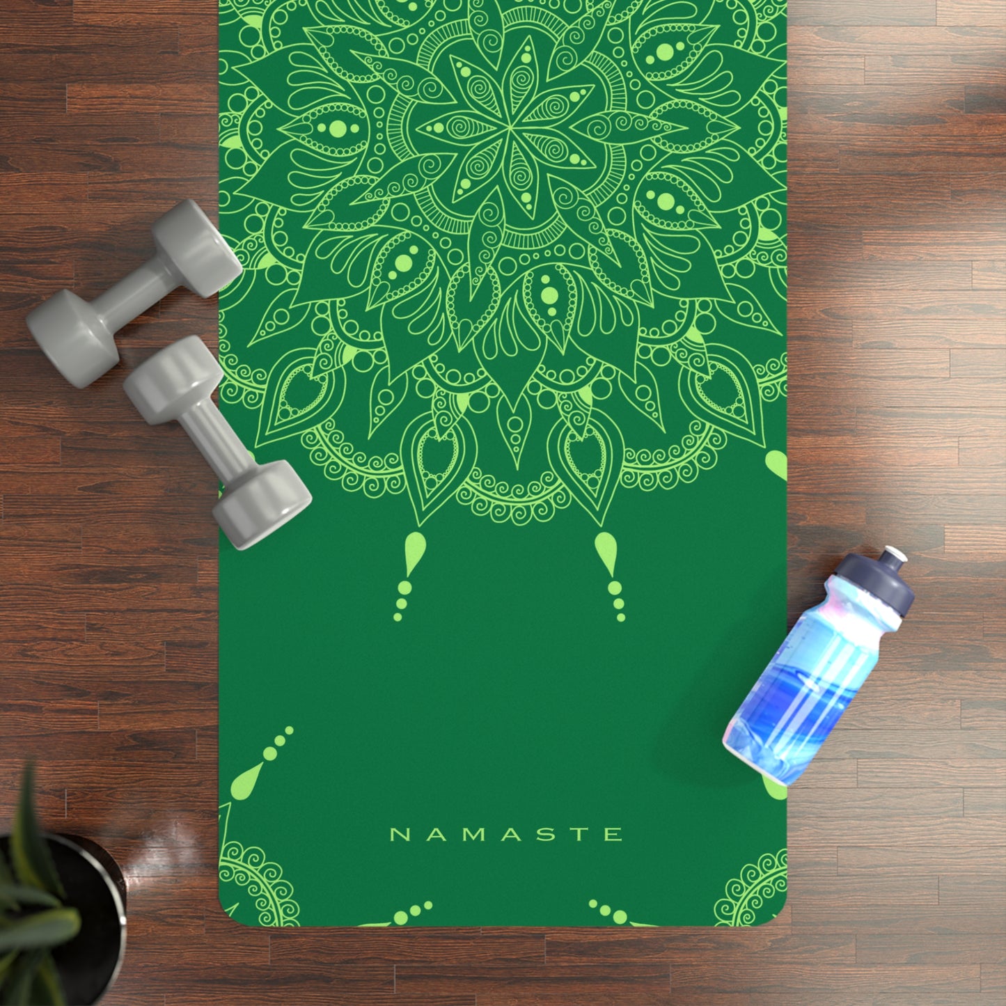 Mandala Yoga Mat NAMASTE COLLECTION - Eco-Friendly Rubber Exercise Mat for Home and Studio