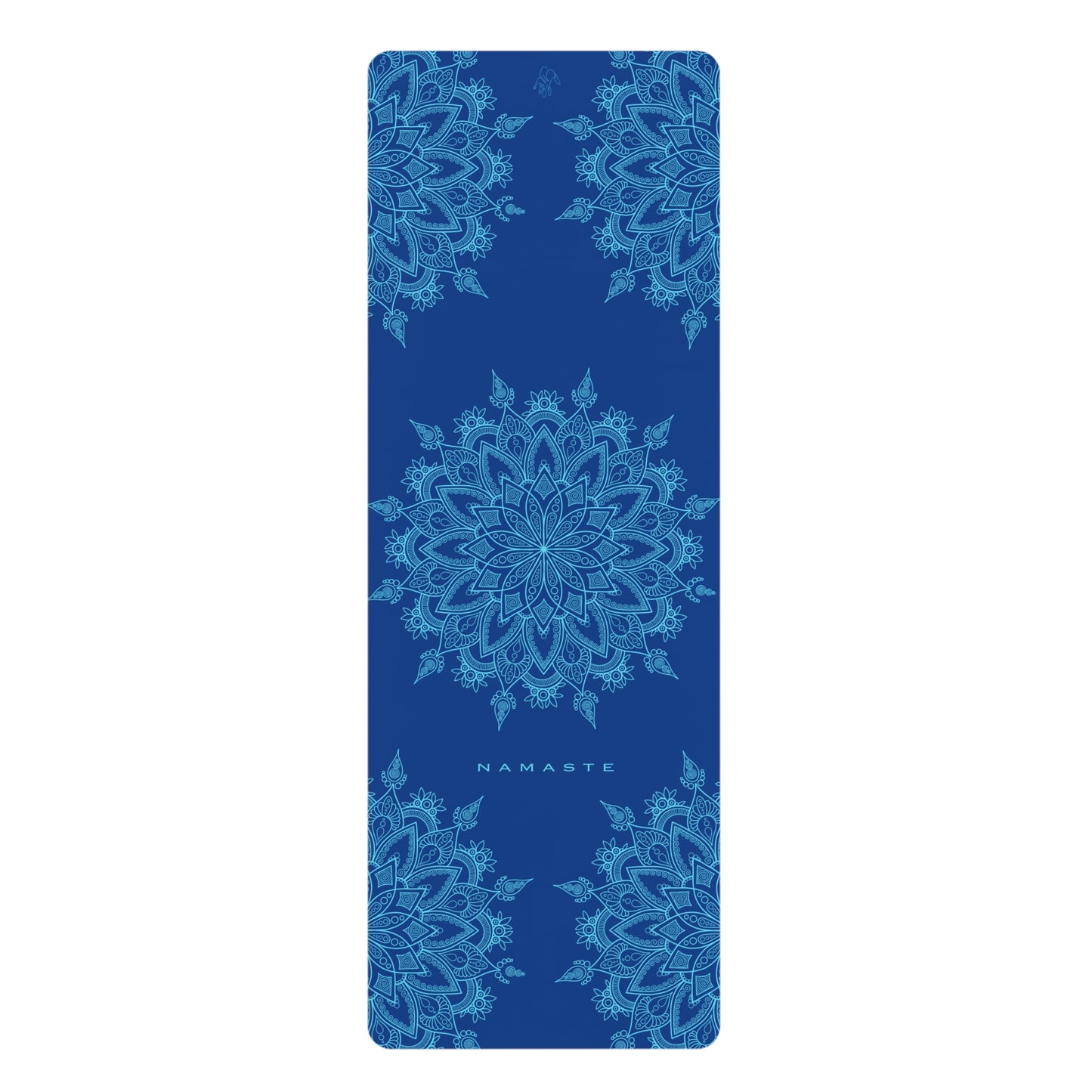 Navy blue Mandala Rubber Yoga Mat NAMASTE COLLECTION - Non-Slip for Home or Studio Practice