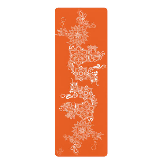 Orange Floral Mat