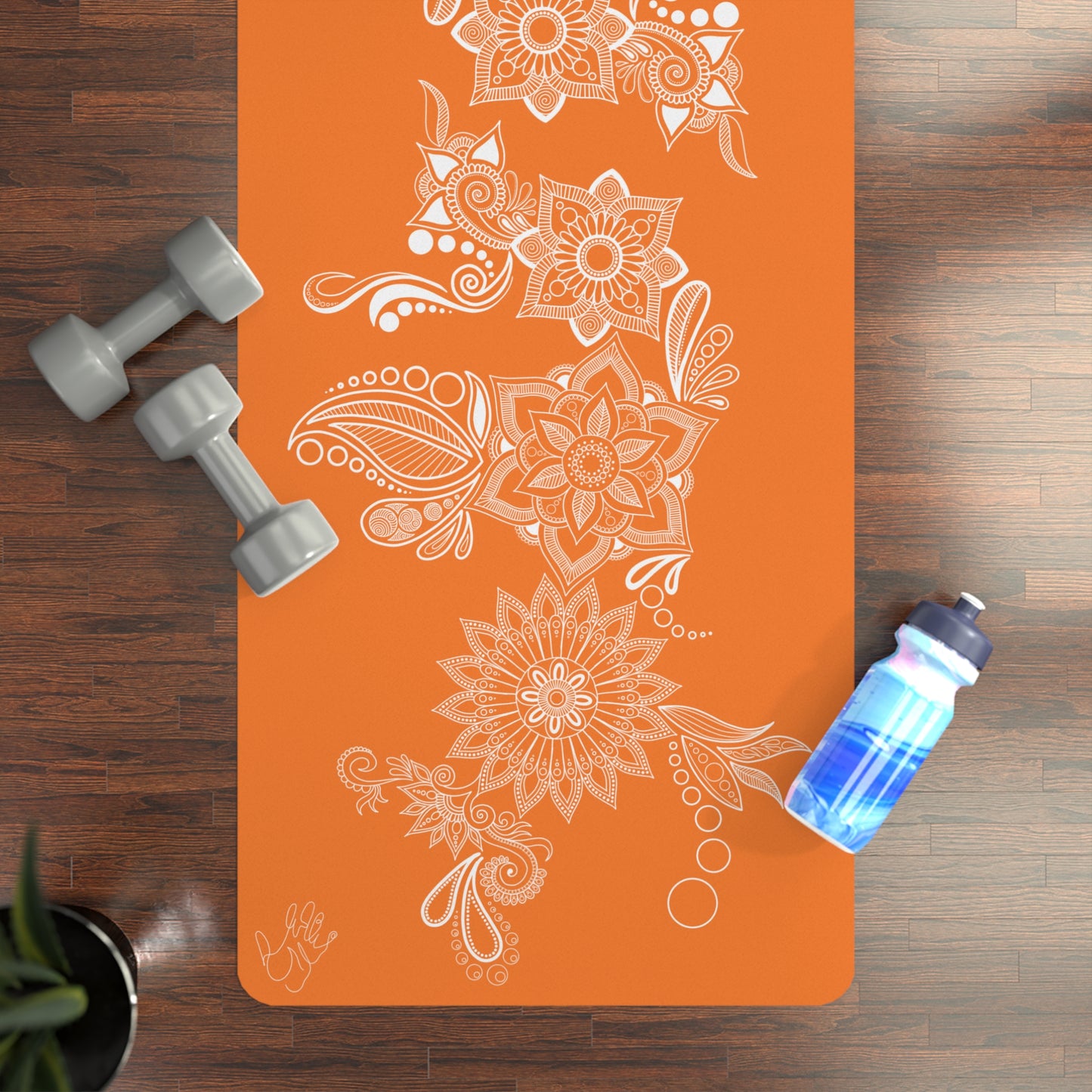 Light Orange Floral Mat