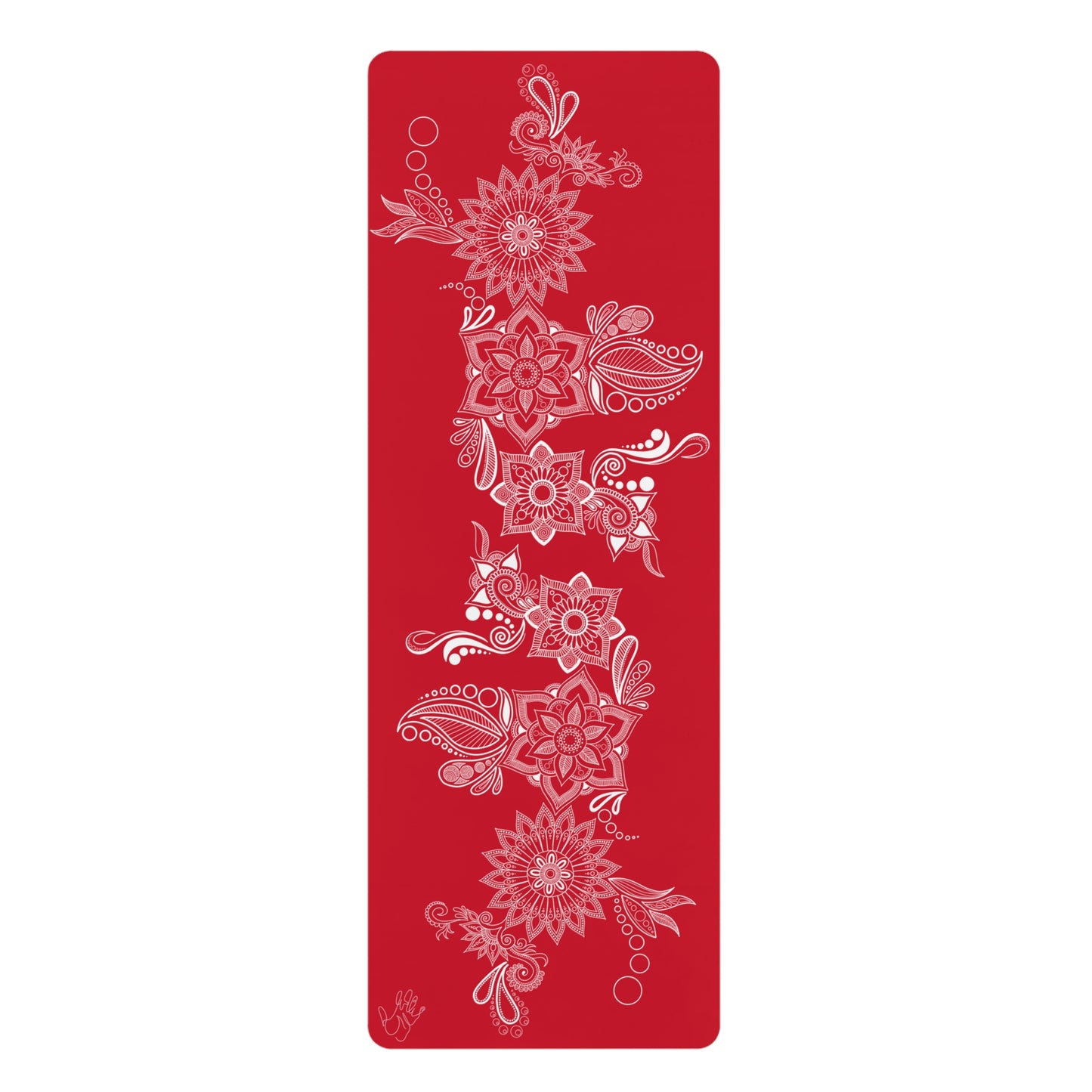 Dark Red Floral Mat