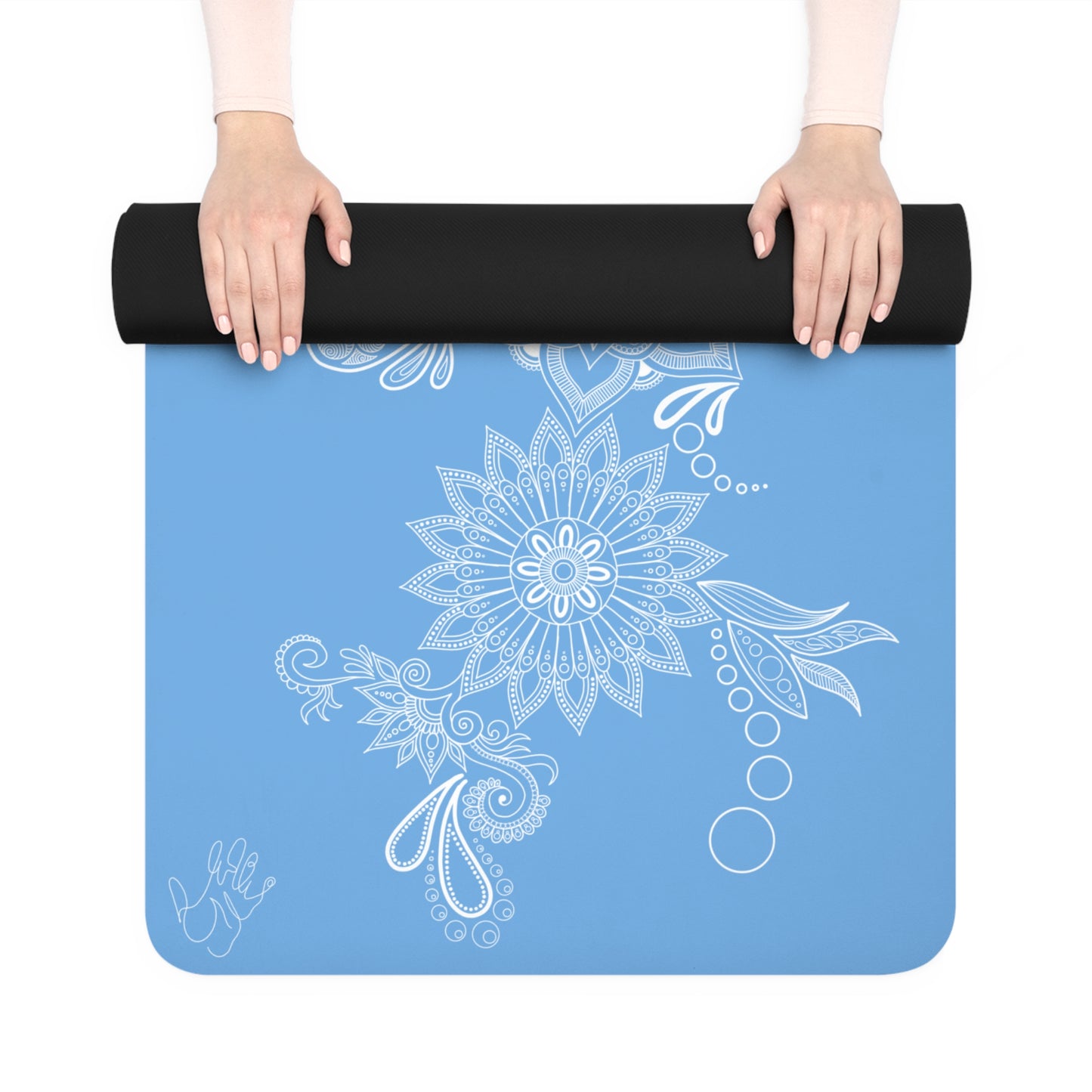 Light blue Floral Mat