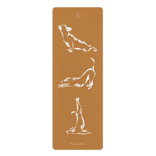 Beige Yogi Dogs Yoga Mat FAUNA COLLECTION- Eco-Friendly Rubber with Dog Designs