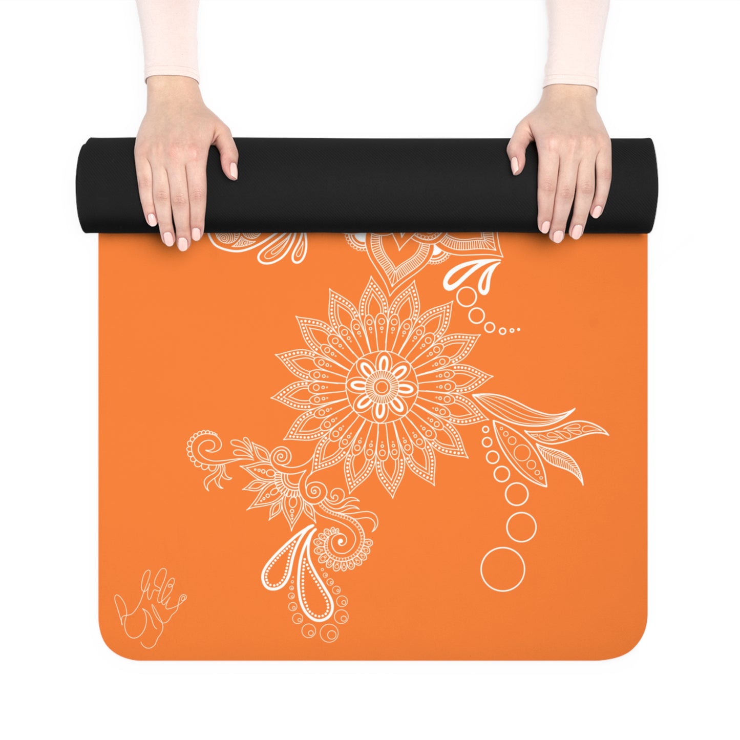 Light Orange Floral Mat