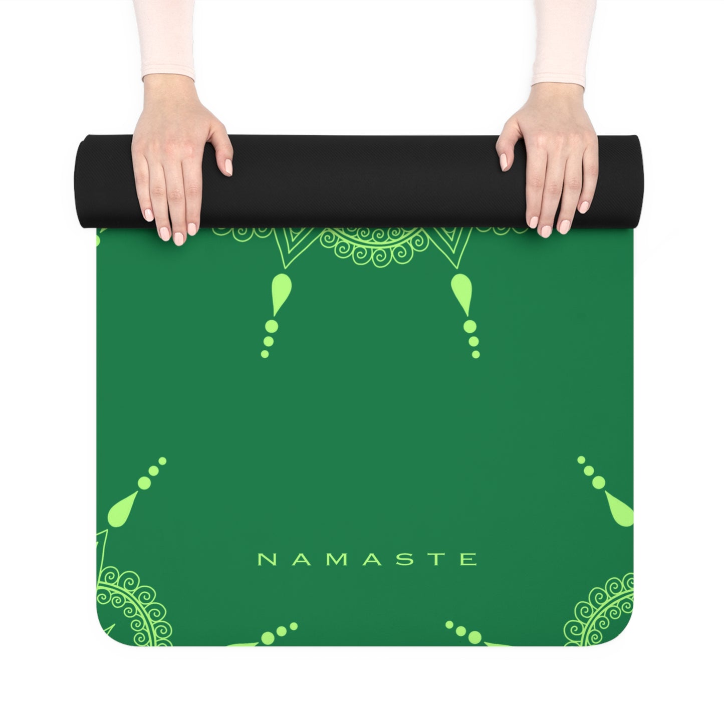 Mandala Yoga Mat NAMASTE COLLECTION - Eco-Friendly Rubber Exercise Mat for Home and Studio