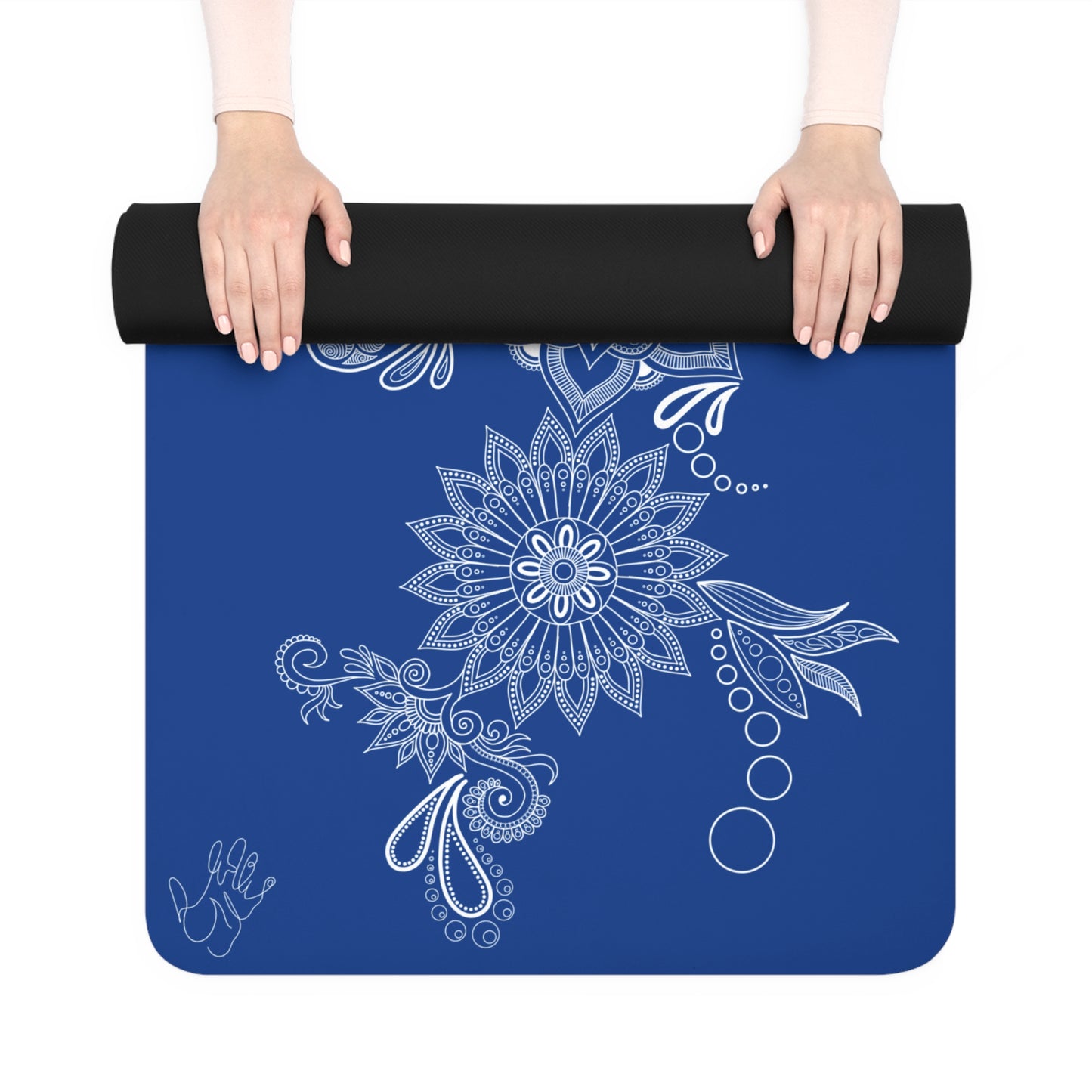 Navy Floral Mat