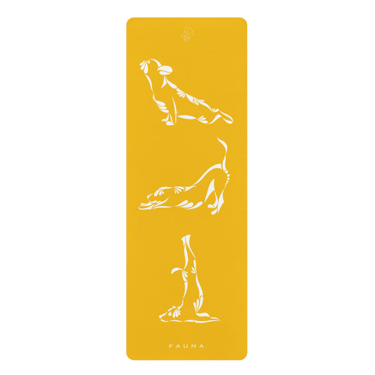 Yellow Yogi Dogs Yoga Mat FAUNA COLLECTION - Eco-Friendly Rubber with Dog Designs