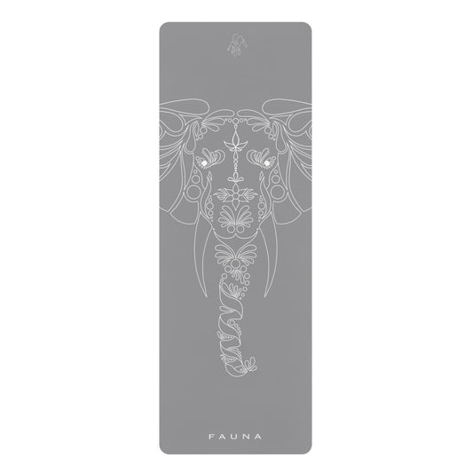 Rubber Yoga Mat Light Grey Elephant FAUNA COLLECTION