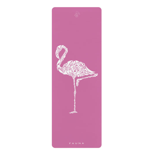 Light Pink Flamingo Rubber Yoga Mat FAUNA COLLECTION